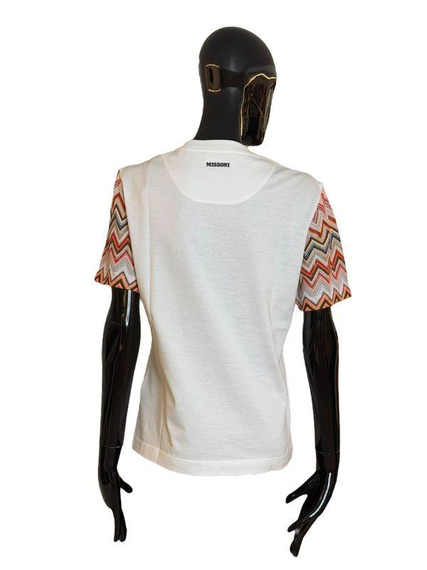 T-shirt girocollo con maniche in maglia zig zag DS25SL01BJ00N7S01GG MISSONI