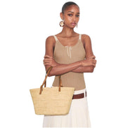 Ella Structured Straw Small Tote 183825254 TORY BURCH