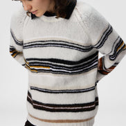 Maglia girocollo a righe in lana, mohair e alpaca DS25WN0WBK01C5SM9SW MISSONI