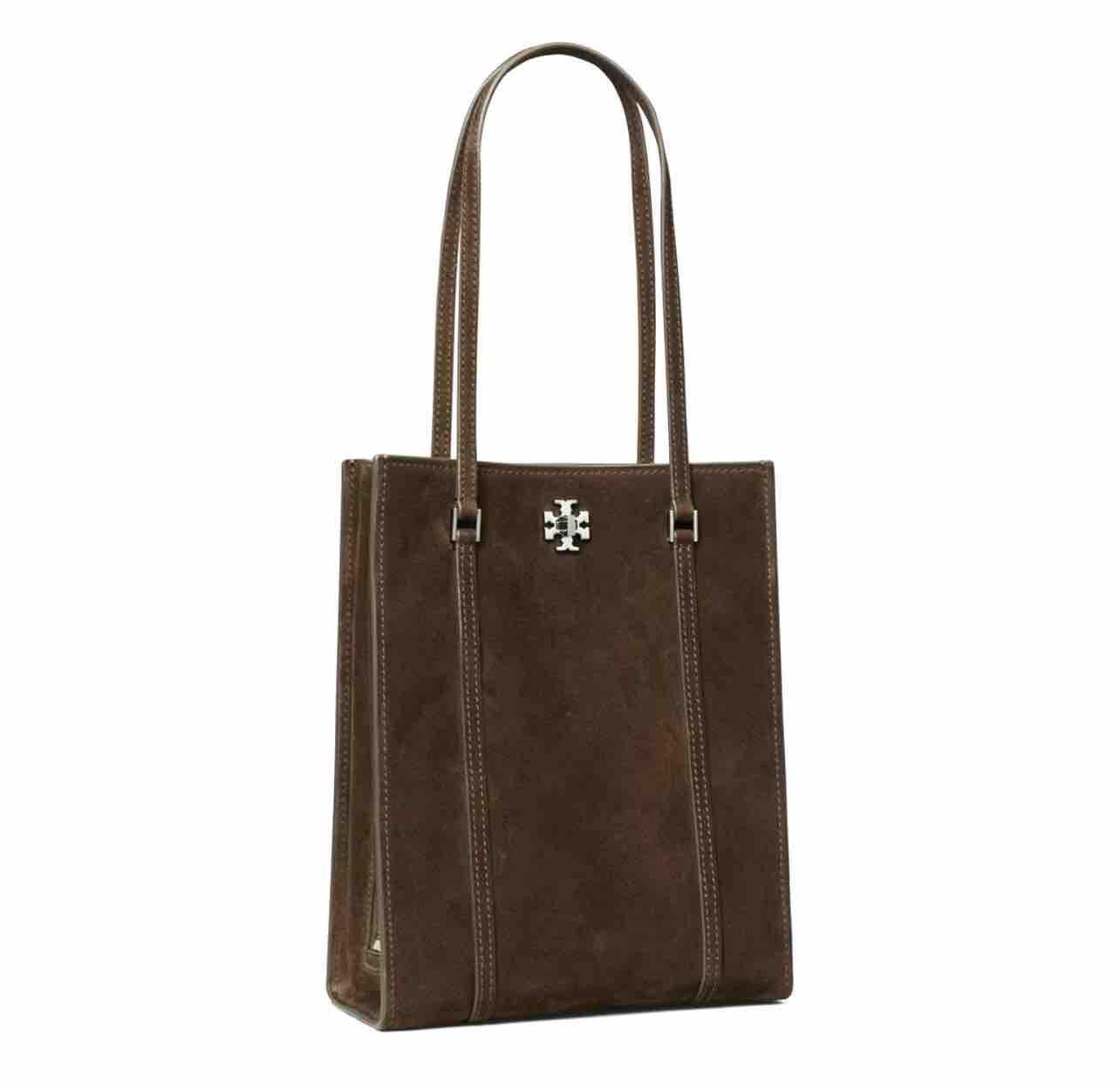 Turnlock Suede Small Tote 169180200 TORY BURCH