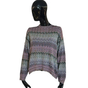 Pullover girocollo con motivo greca zig zag lamé DS24WN0PBK039ISM9G5 MISSONI