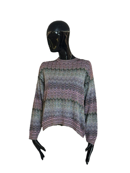 Pullover girocollo con motivo greca zig zag lamé DS24WN0PBK039ISM9G5 MISSONI