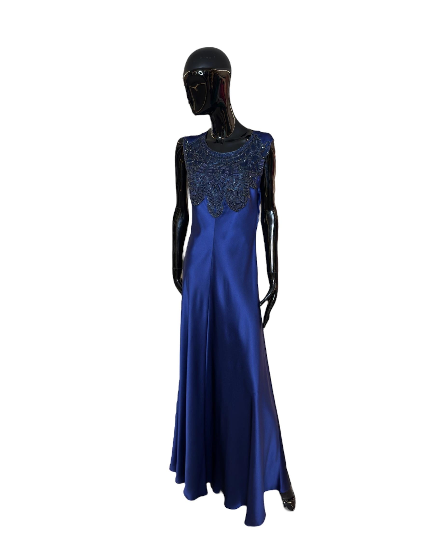 Abito con ricami in satin di seta V043516170290 ALBERTA FERRETTI