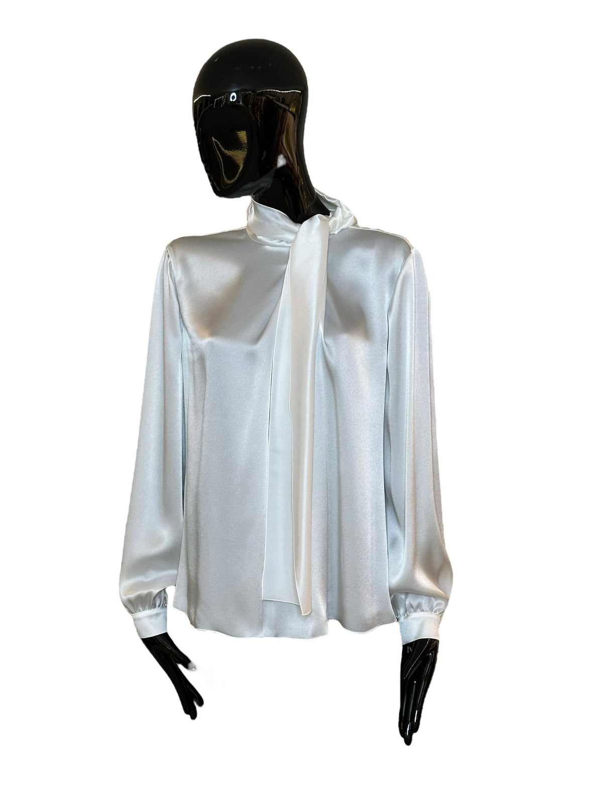 Camicia in satin con collo lavallier A021966190002 ALBERTA FERRETTI