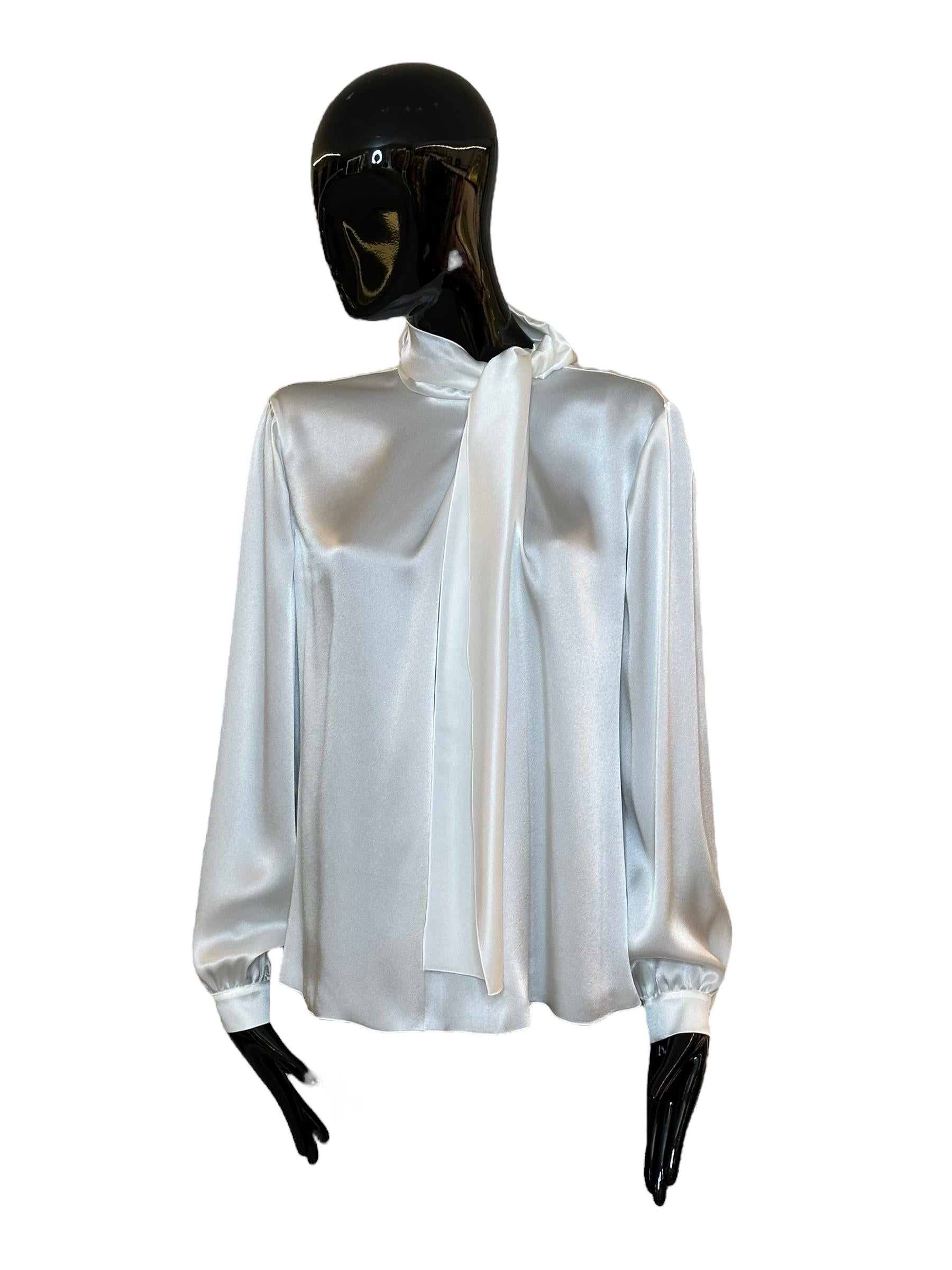 Camicia in satin con collo lavallier A021966190002 ALBERTA FERRETTI